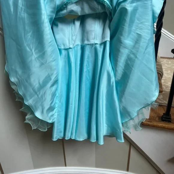 Hanna S Pre- Owned Aqua Mini Party Dress size 8 - Picture 10 of 13